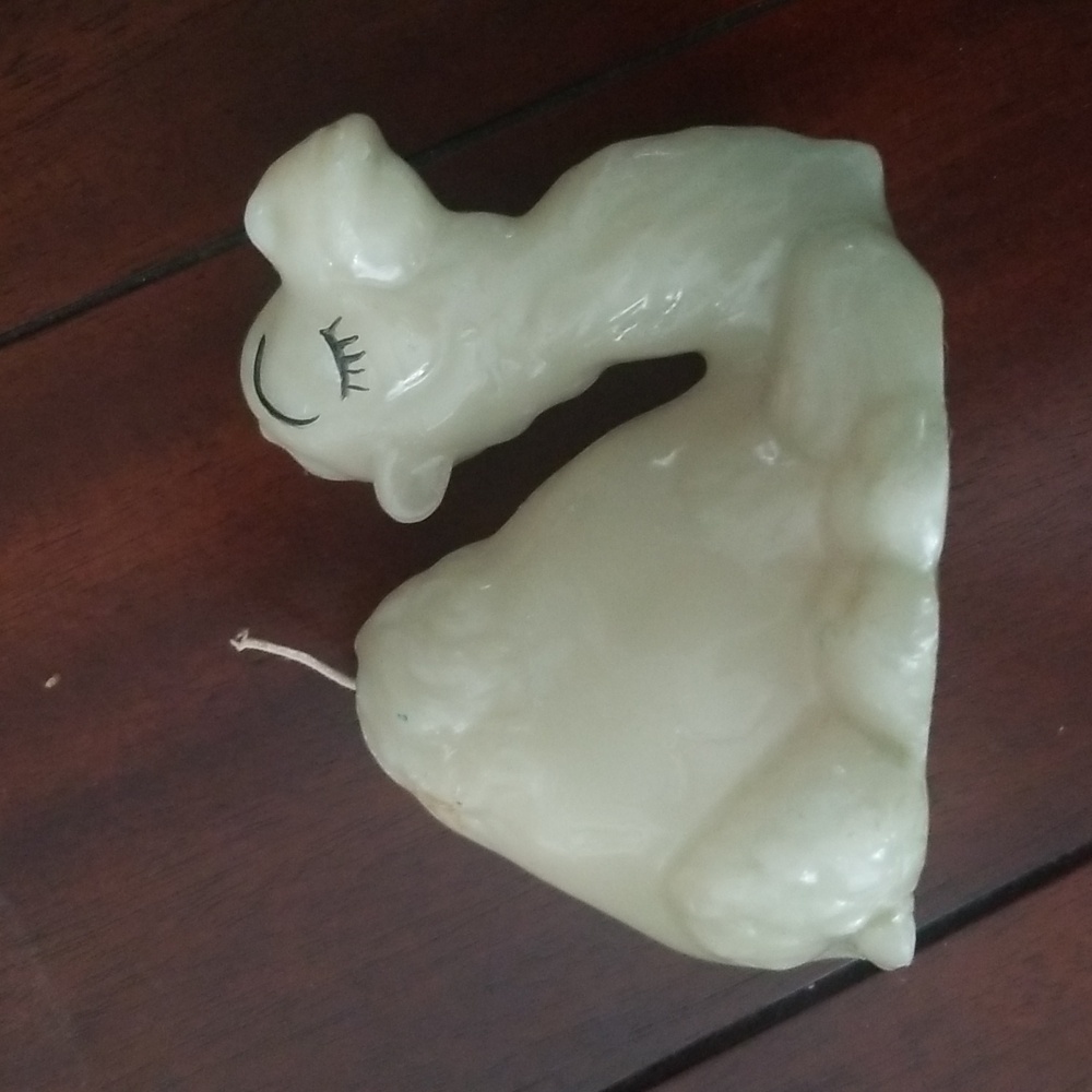 Vintage white camel candle, unused